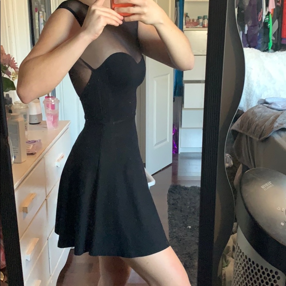 Little black dress with sweetheart mesh ;)